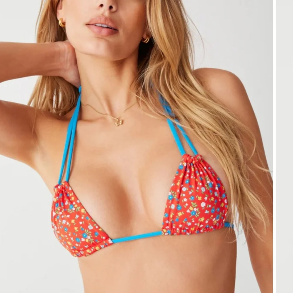 New!SET‎ Frankies Bikini Kealy Tie Side Cheeky With Florabelle Triangle Top